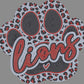Custom Leopard Paw 3-Color Approximately 11" wide Spangle Transfer