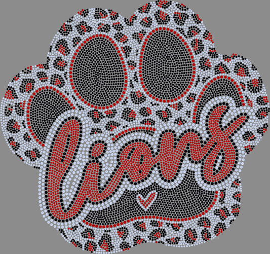 Custom Leopard Paw 3-Color Approximately 11" wide Spangle Transfer