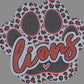Lions Leopard Paw 3-Color Approximately 11" wide Spangle Transfer