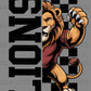 Lions Maroon Checkered Sports Mascot Ready to Press Transfer DTF Transfer Sublimation Transfer