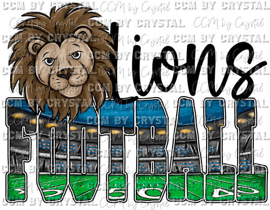 Lions Football Stadium Mascot Ready to Press Transfer