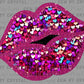 Valentines Day Kissy Lips faux Glitter Faux Sequins Ready to Press Transfer DTF Transfer Sublimation Transfer