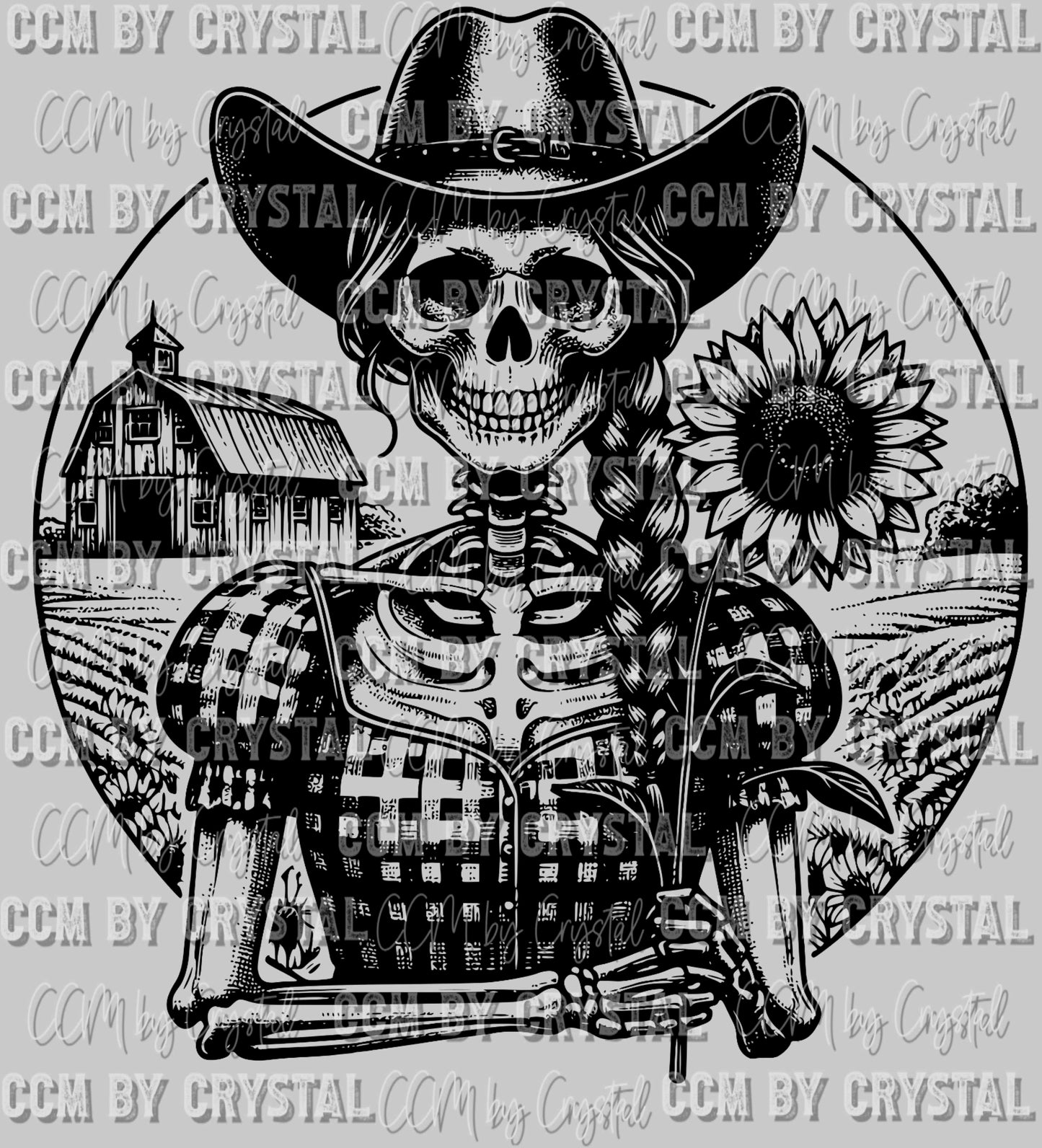 Living Life on the Farm Pocket Skellie Skeleton Ready to Press DTF Transfer Sublimation Transfer