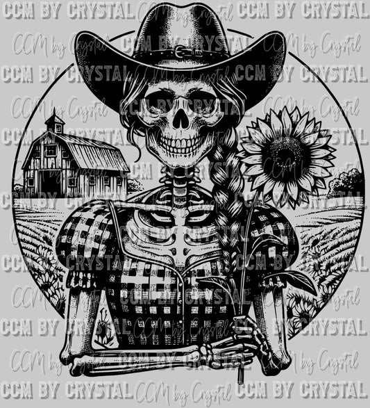Living Life on the Farm Pocket Skellie Skeleton Ready to Press DTF Transfer Sublimation Transfer