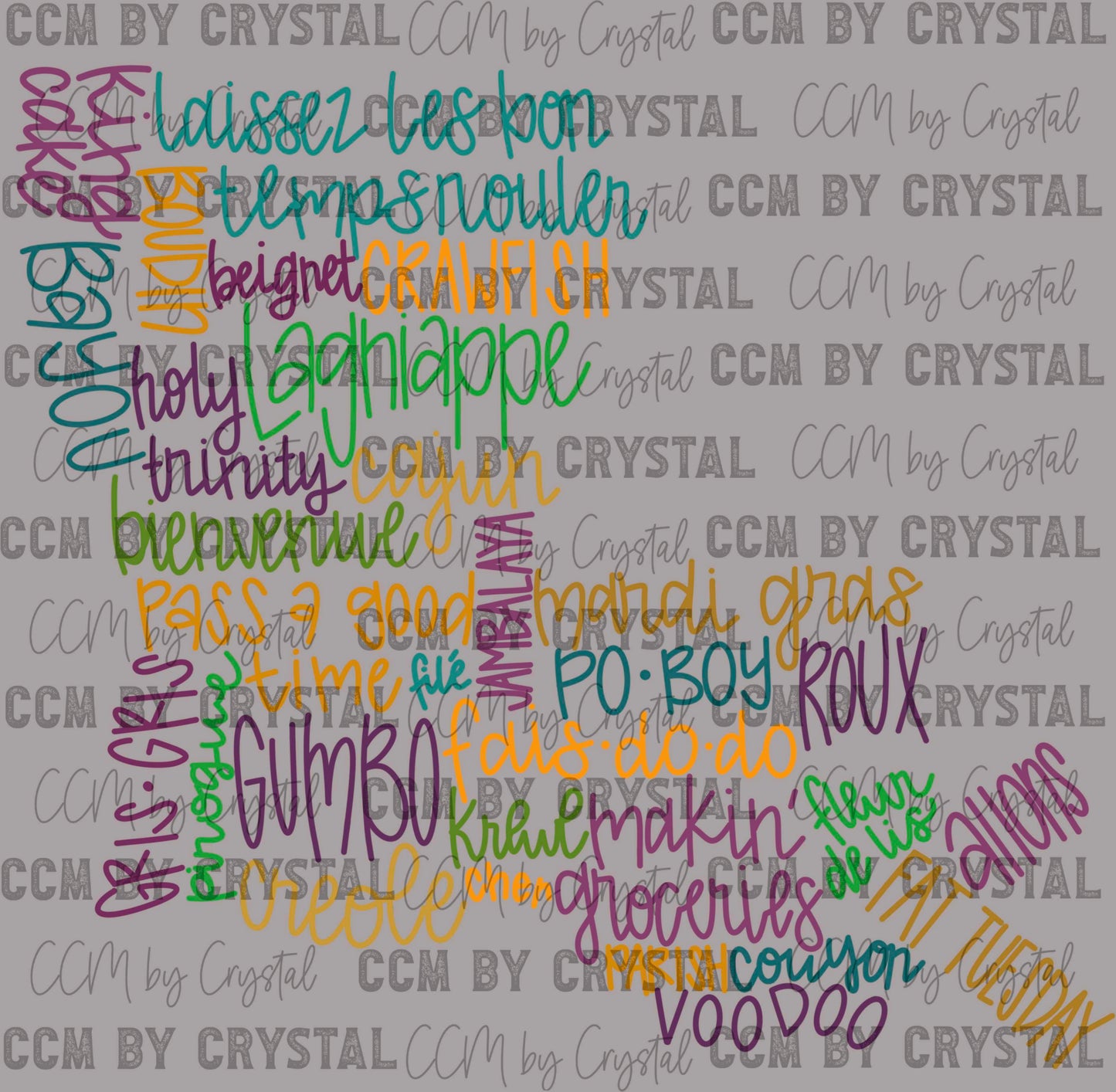 Louisiana Mardi gras Faux Sequins Ready to Press Transfer DTF Transfer Sublimation Transfer