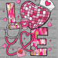 Love Nurse Valentines Day Ready to Press Transfer DTF Transfer Sublimation Transfer