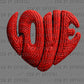 Valentines Day Love Heart Faux Yarn Ready to Press Instant Peel DTF Transfers Sublimation Transfers
