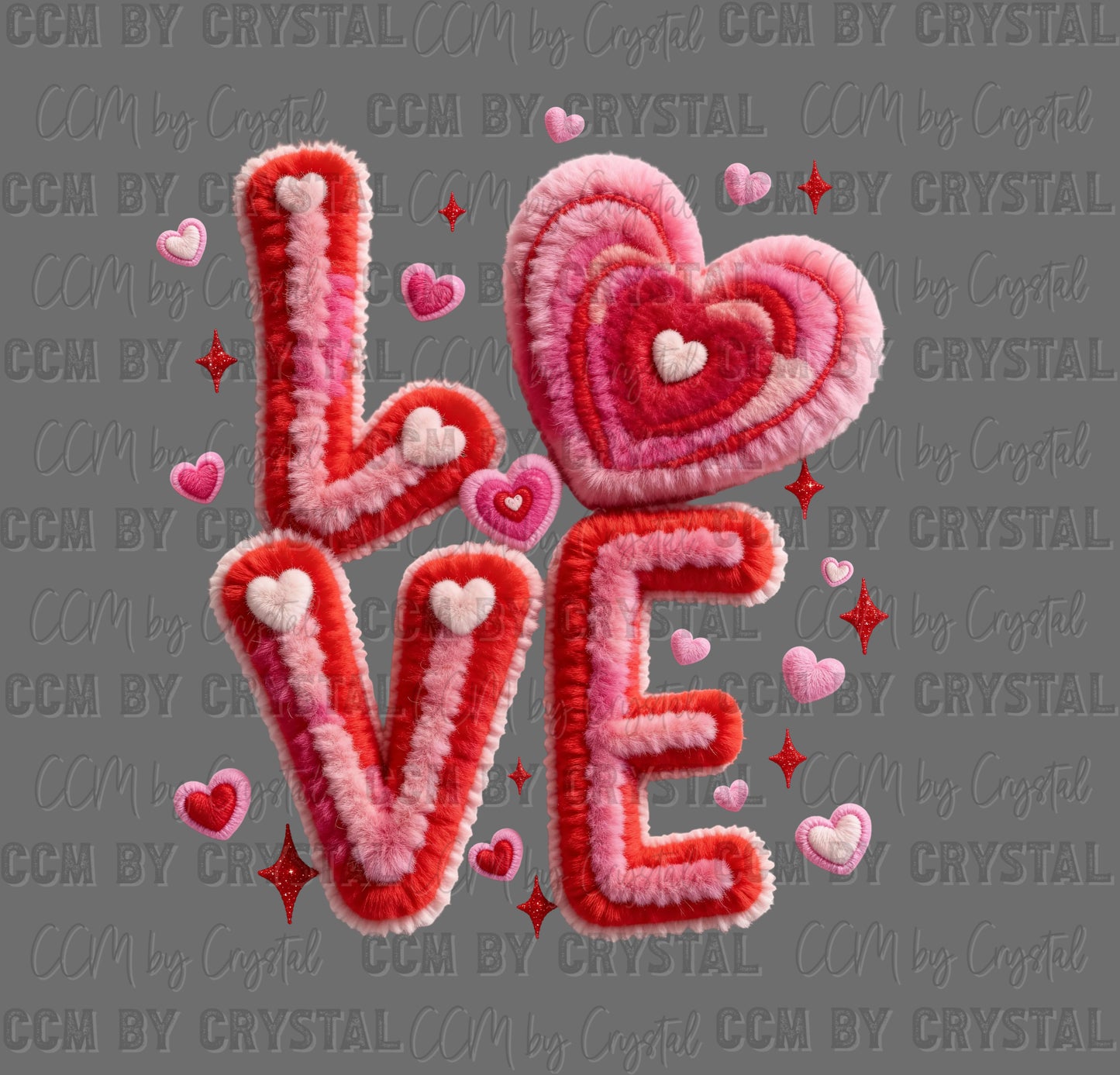 Love Faux Fur Valentines Day Ready to Press DTF Transfers Sublimation Transfers