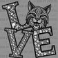 Love Bobcats Faux Rhinestones Ready to Press DTF Transfers Sublimation Transfers