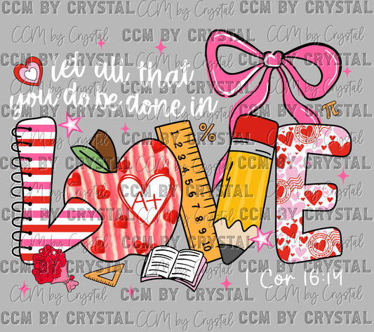 Loved Teacher Valentine Day Ready to Press Instant Peel DTF Transfers