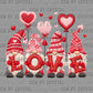 Love Gnomes faux Yarn Valentines Day Ready to Press DTF Transfers Sublimation Transfers