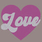 Love Heart Valentine's Day 11" Wide 2- Color Spangle Ready to Press Spangle Transfer Sparkle Bling