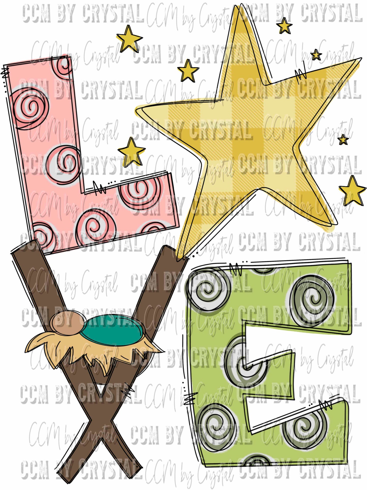 Love Baby Jesus Manger Ready To Press Transfer