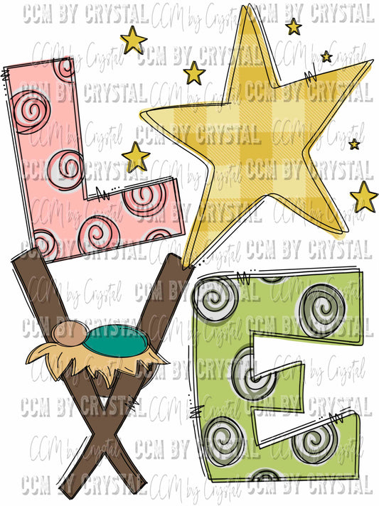 Love Baby Jesus Manger Ready To Press Transfer