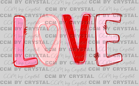 No Glitter Love Valentines Day Ready to Press DTF Transfers Sublimation Transfers