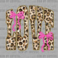 Leopard Love Pink Valentines Day Faux Glitter Day Ready to Press DTF Transfers Sublimation Transfers
