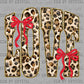 Leopard Love Red Valentines Day Faux Glitter Ready to Press DTF Transfers Sublimation Transfers