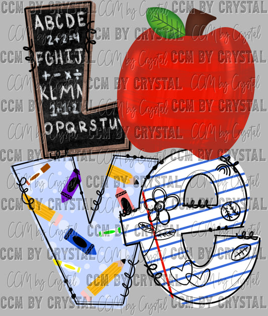 Love School Student Teacher Ready to Press Transfer DTF Transfer Sublimation Transfer