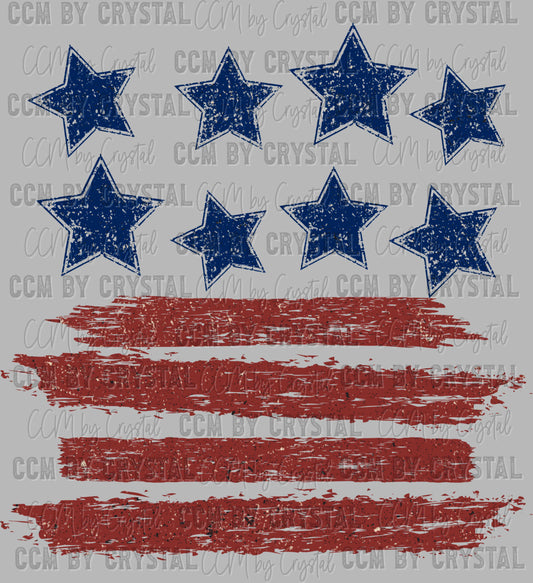 Loves Jesus and America Too Stars and Stripes Pocket Ready to Press Transfer DTF Transfer Sublimation Transfer