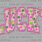 Lucky Clovers Pink St. Patrick's Day Ready to Press DTF Transfers Sublimation Transfers