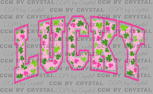 Lucky Clovers Pink St. Patrick's Day Ready to Press DTF Transfers Sublimation Transfers