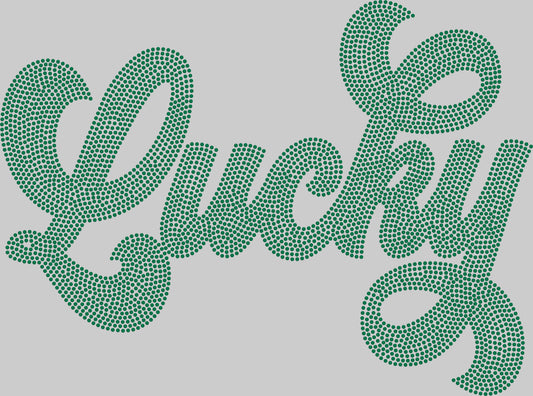 Lucky St Patrick's Day 11" Wide Spangle Ready to Press Transfer