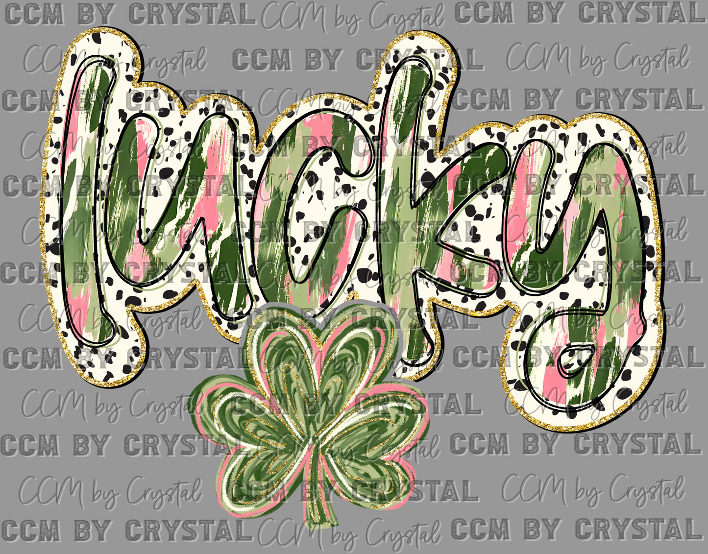 Lucky St Patrick's Day Highland Cow Ready to Press Transfer DTF Transfer Sublimation Transfer