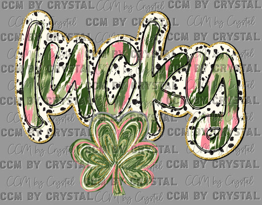 Lucky St Patrick's Day Highland Cow Ready to Press Transfer DTF Transfer Sublimation Transfer