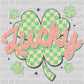 Lucky Shamrock Clover St Patrick's Day Ready to Press Transfer DTF Transfer Sublimation Transfer