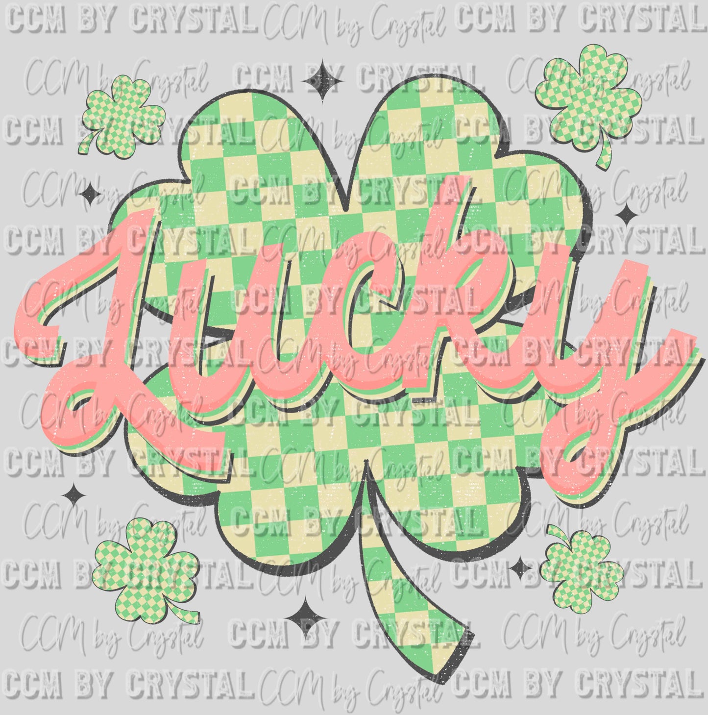 Lucky Shamrock Clover St Patrick's Day Ready to Press Transfer DTF Transfer Sublimation Transfer