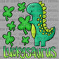 Luckysaurus Dinosaur St Patrick's Day Ready to Press Transfer DTF Transfer Sublimation Transfer