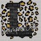 L Wampus Cats Mascot Black with Gold Leopard Background PNG Digital File ONLY