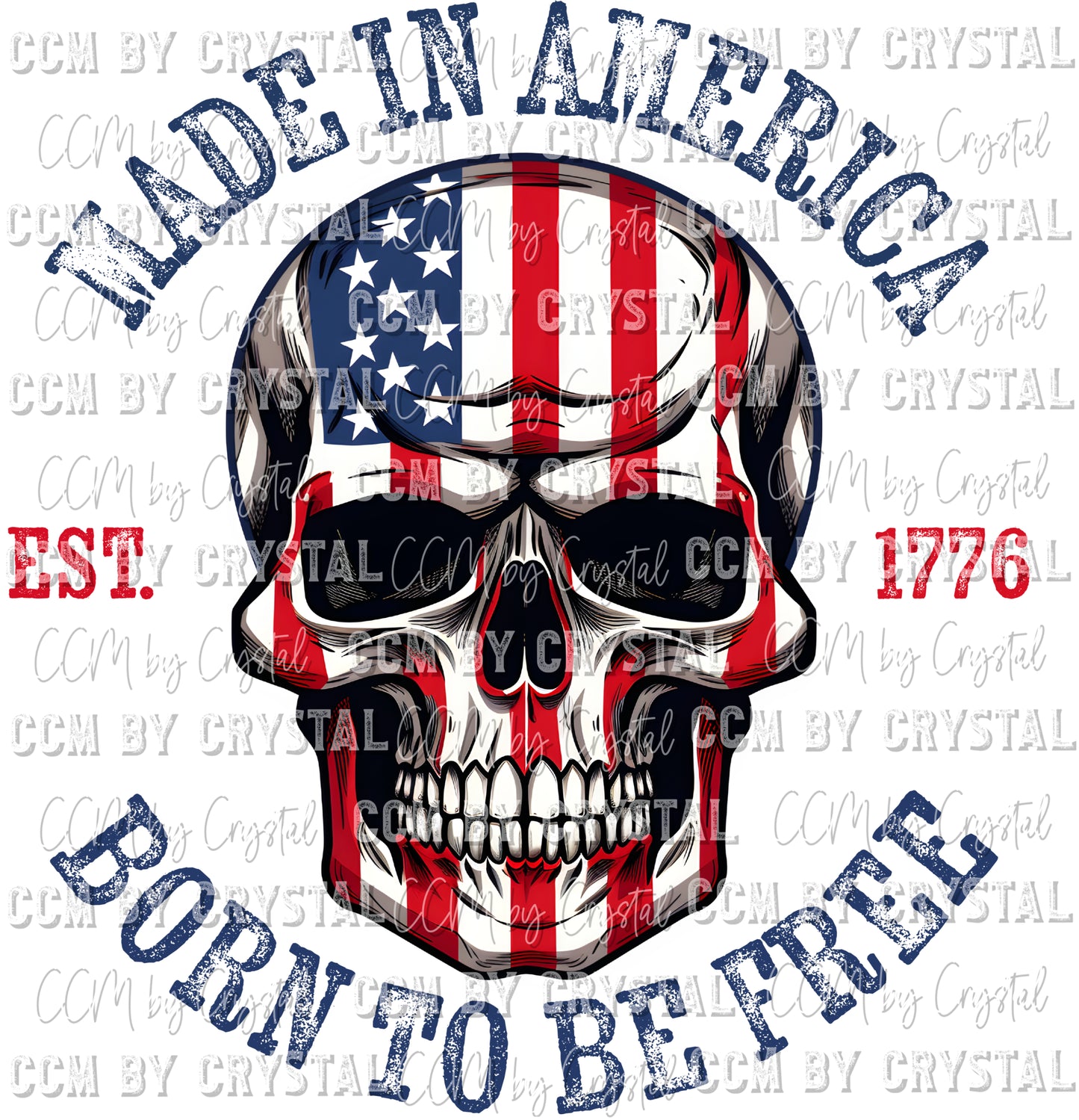 Made in America Born to be Free Fourth of July Ready to Press Transfer