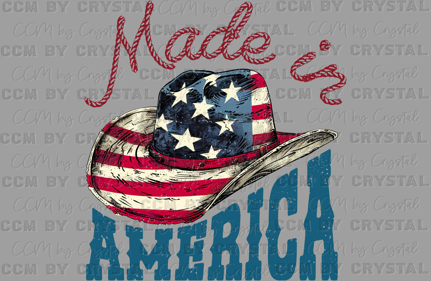 Made in America Distressed Fourth of July 4th Patriotic Ready to Press Transfer DTF Transfer Sublimation Transfer