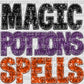 Magic Potion Spells Halloween Faux Sequins Faux Embroidery Ready to Press Transfer
