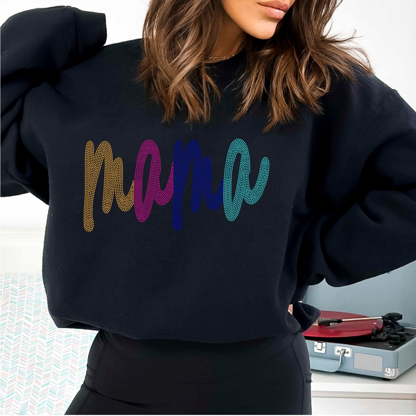 Mama 11" 4-Color Ready to Press Spangle Transfer Bling Transfer Sparkle Transfer