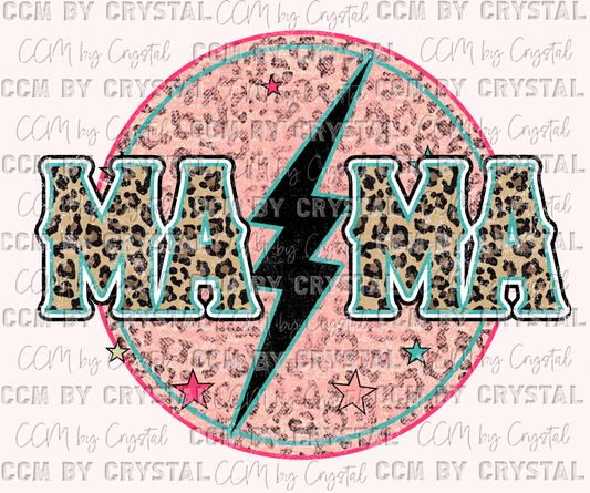 Mama Leopard Lighting Bolt Ready to Press Transfer