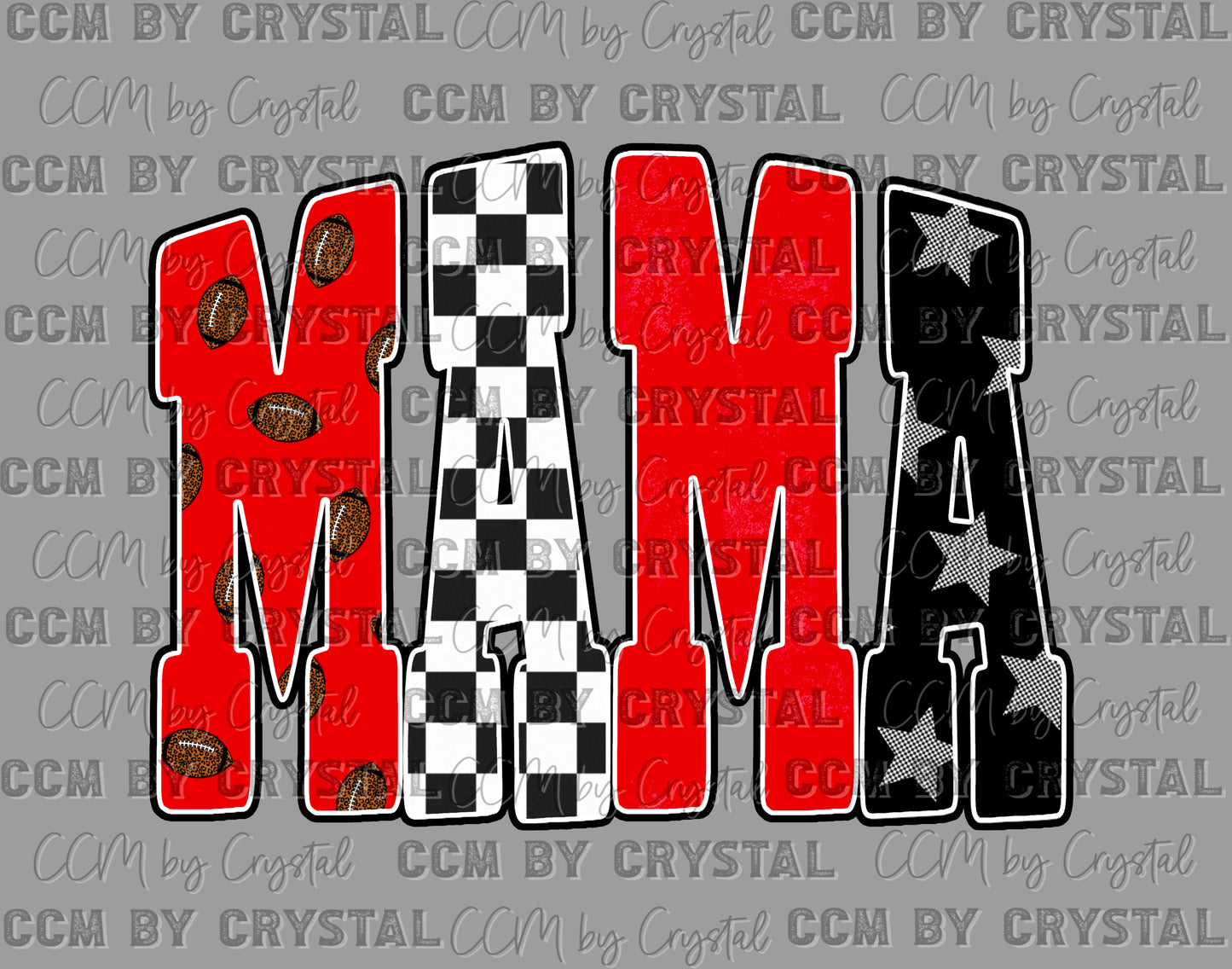 Football Mama Red Ready to Press Instant Peel DTF Transfers Sublimation Transfers