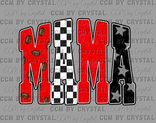 Football Mama Red Ready to Press Instant Peel DTF Transfers Sublimation Transfers