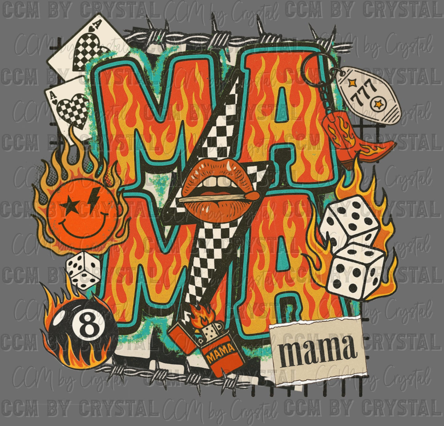 Western Mama Fire Ready to Press Instant Peel DTF Transfers Sublimation Transfers