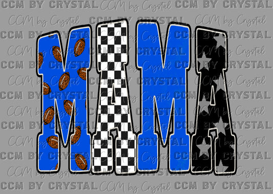 Football Mama Royal Blue Ready to Press Instant Peel DTF Transfers Sublimation Transfers