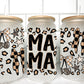 Mama Leopard Checkered Cherries UV Transfer 16oz Libby Glass Can Wrap Ready to Apply