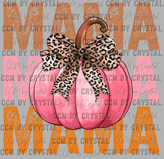 Fall Stacked Mama Pink Pumpkin Ready to Press Transfer DTF Transfer Sublimation Transfer