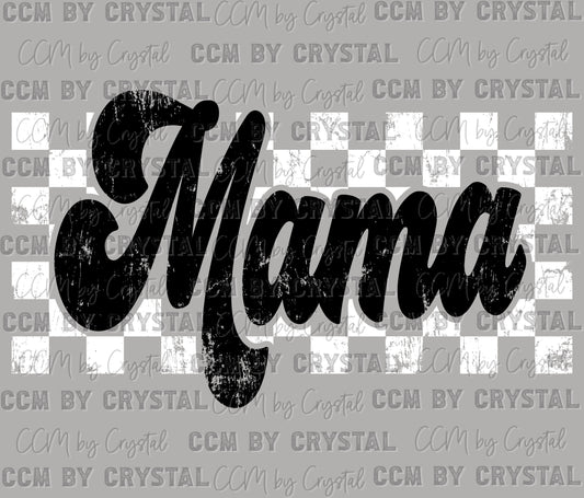 Mama Checkered Background Ready to Press Transfer DTF Transfer