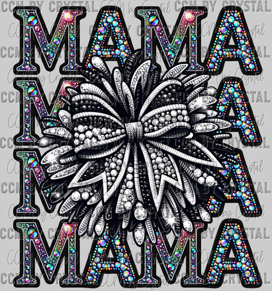 Cheer Mama Faux Rhinestones Ready to Press Transfer DTF Transfer Sublimation Transfer