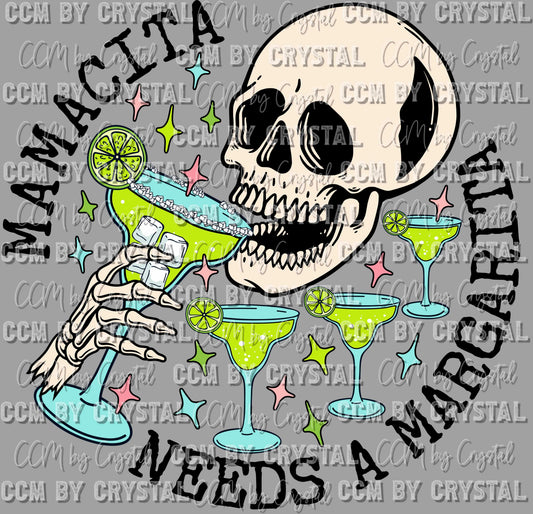 Mamacita Needs a Margarita Fiesta Cinco De Mayo Ready to Press Transfer DTF Transfer Sublimation Transfer