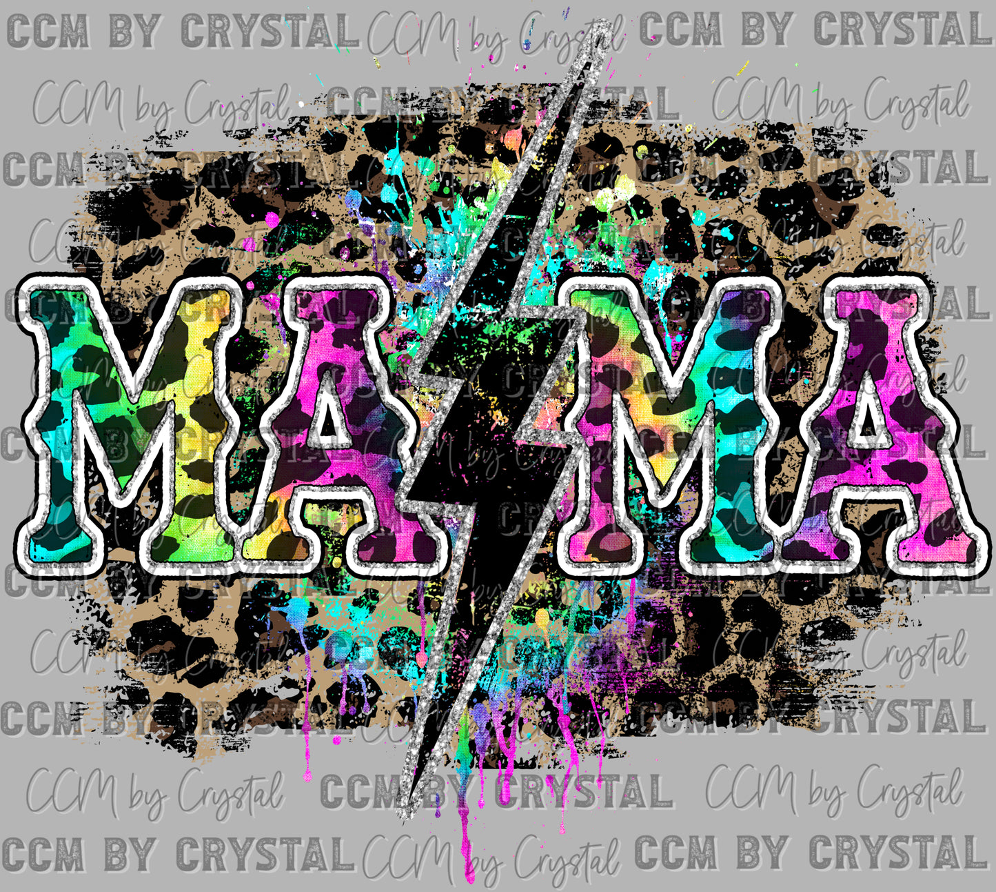 Mama Colorful Leopard Ready to Press Transfer DTF Transfer Sublimation Transfer