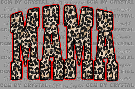 Red Leopard Mama Ready to Press Instant Peel DTF Transfers Sublimation Transfers