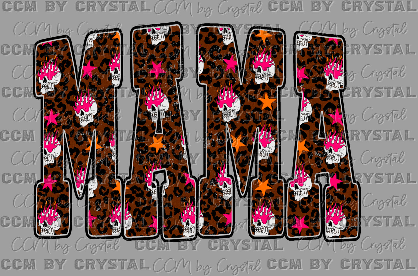 Leopard Skulls Mama Ready to Press Instant Peel DTF Transfers Sublimation Transfers