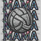 Volleyball Mama Faux Rhinestone Effect Ready to Press Transfer DTF Transfer Sublimation Transfer